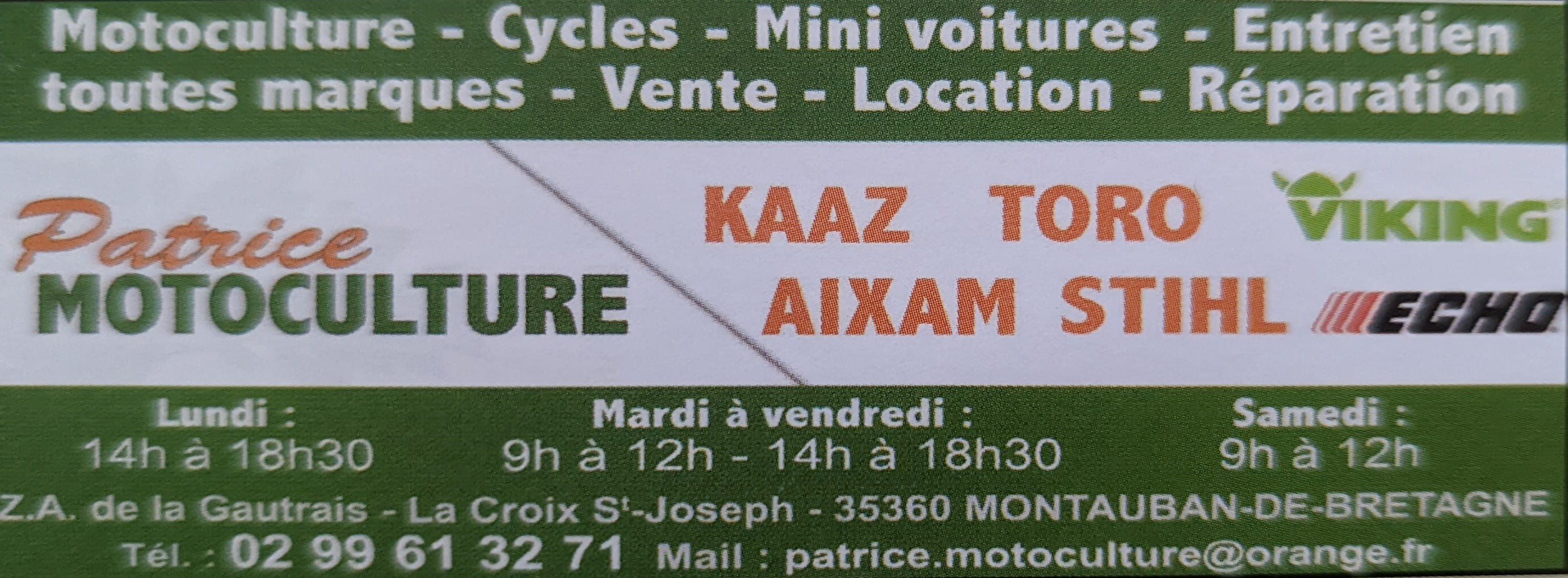 Patrice Motoculture Montauban de Bretagne