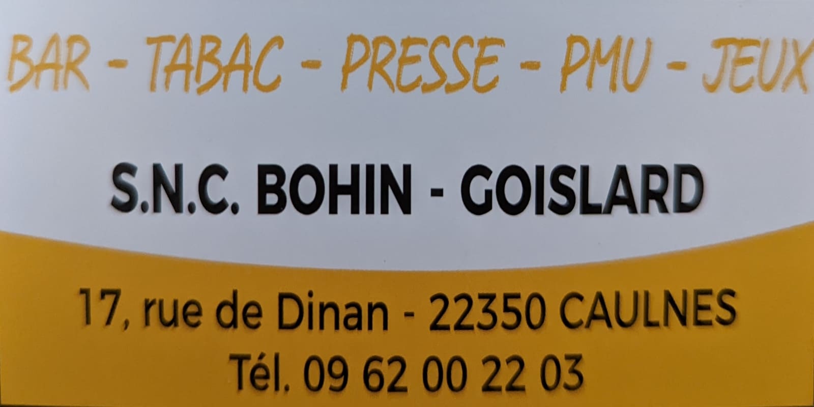 S N C Bohin Goislard café bar Caulnes